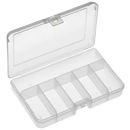 MULTICOMP PRO Boxes STORAGE BOX, 5 COMPARTMENT, TRANSPARENT, 101BTN