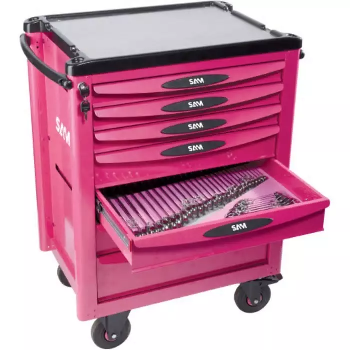 Sam Tool Cabinet 7 Drawer Steel Wheeled Cabinet, CPP-125-FME