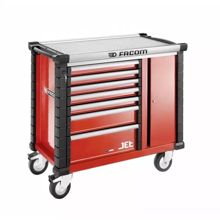 Facom 7 Drawer Aluminium Wheeled Tool Cabinet, JET.T7M3APF
