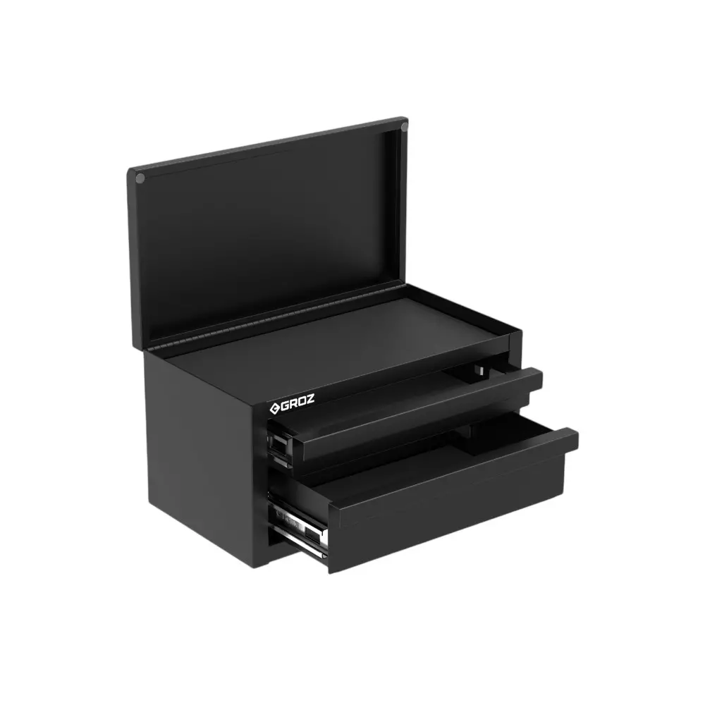 Groz Mini Tool Box with Lid 2 Dwawers Steel Powder-Coated 4.5 kg Capacity, TCHL/11-10D/1/BL/GRZ