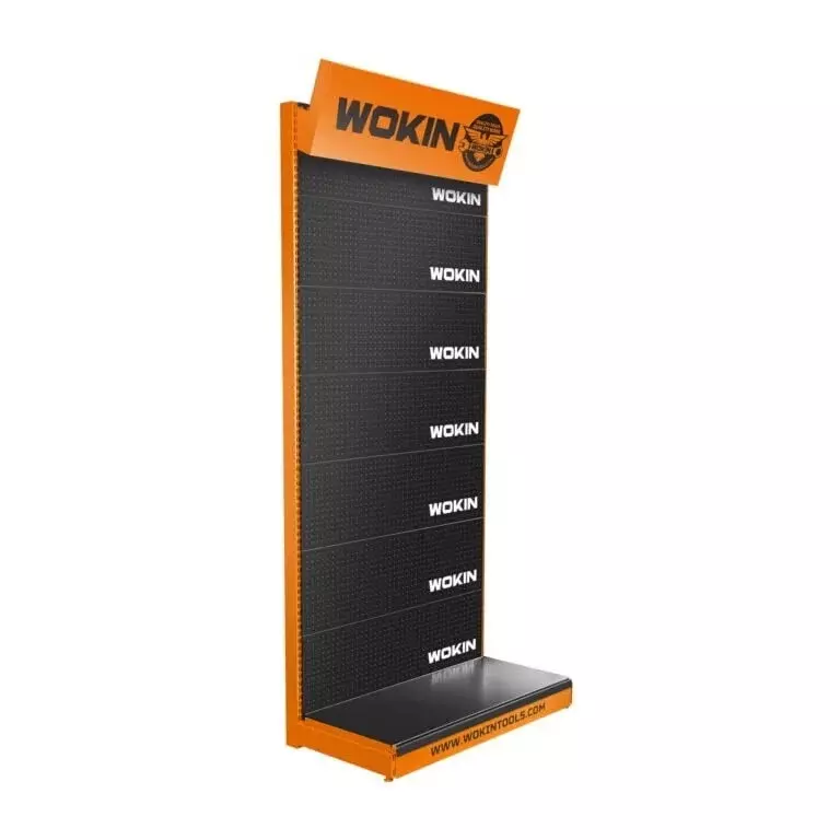 Wokin Metal Floor Display Stand 1000x530x2320 mm Size without Light Box Orange & Black, 951323