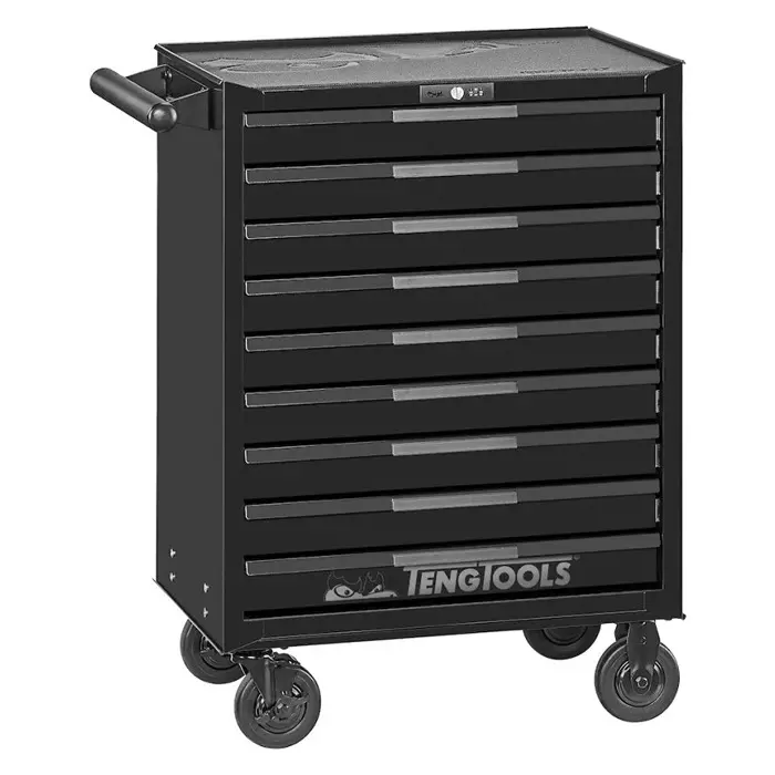 Teng Tools 9 Drawer Steel Wheeled Roller Cabinet, TSW26B9