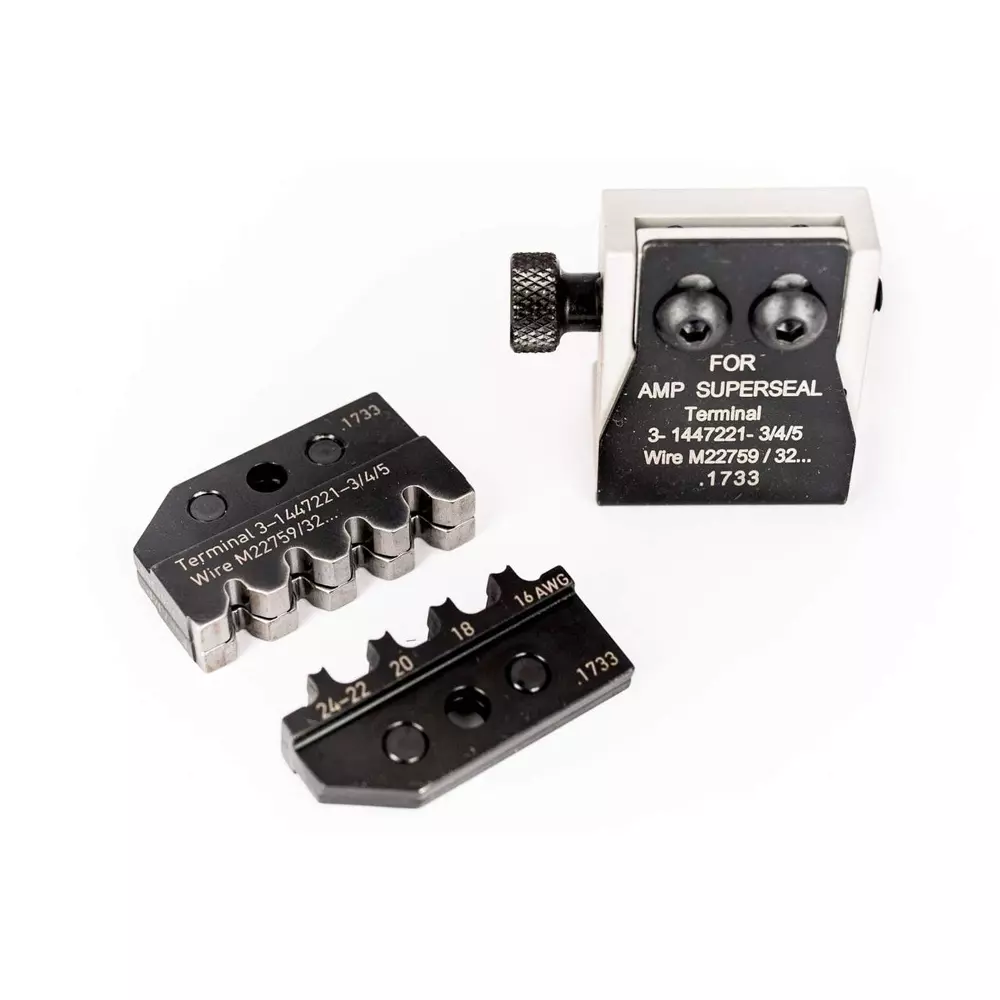 RENNSTEIG Crimping Die Set+Locator Black & Silver for M22759/32 Wire, R624 1733 3 01