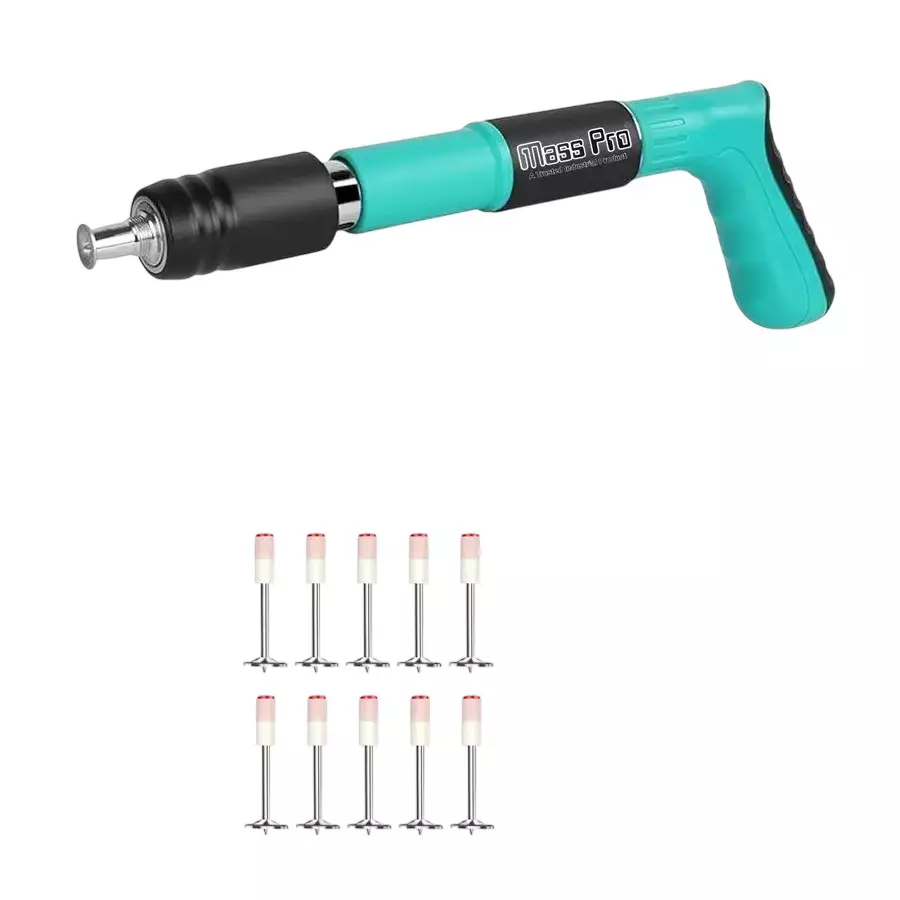Mass Pro Portable Nail Wall Fixer Machine Kit With 10 Nails Multicolor 25 mm for Woodworking Projects & Professional Construction