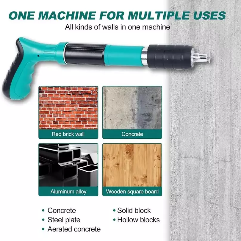Mass Pro Portable Nail Wall Fixer Machine Kit With 10 Nails Multicolor 25 mm for Woodworking Projects & Professional Construction