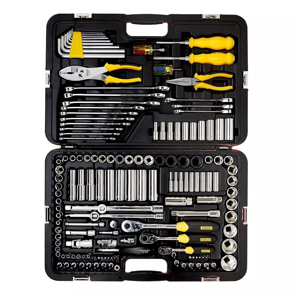 stanley-150-pcs-racing-mech-hand-tool-kit-chrome-vanadium-steel-body-and-12-inch-127-mm-14-inch-635-mm-38-inch-95-mm-hex-drive-r99-150la
