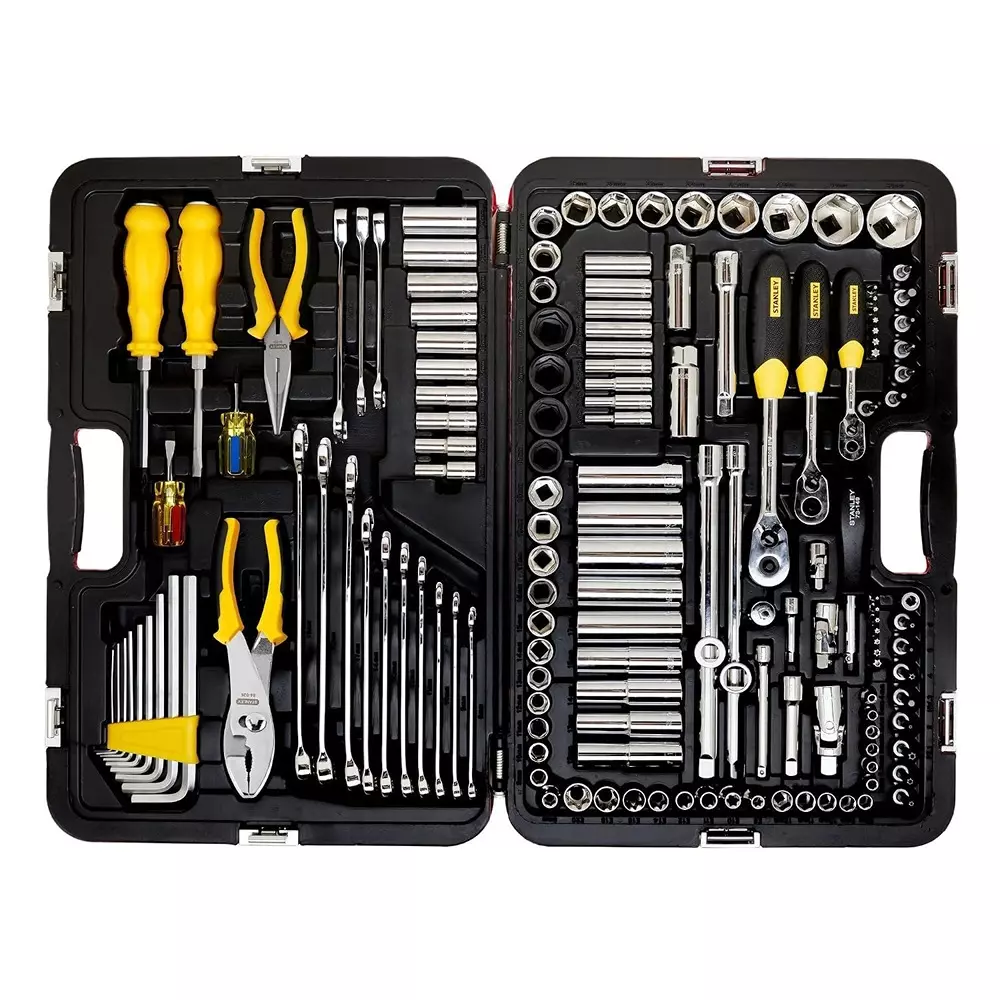 stanley-150-pcs-racing-mech-hand-tool-kit-chrome-vanadium-steel-body-and-12-inch-127-mm-14-inch-635-mm-38-inch-95-mm-hex-drive-r99-150la