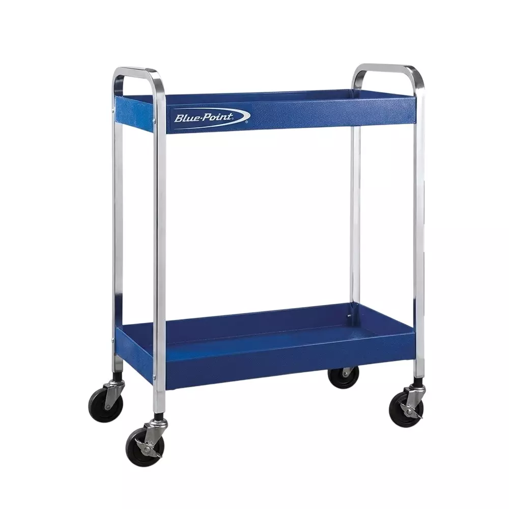 Blue-Point 2 Shelves Roll Cart Blue Color 68 Kg Per Tray Capacity and 2 Locking Casters, KRBC2TINCPCM