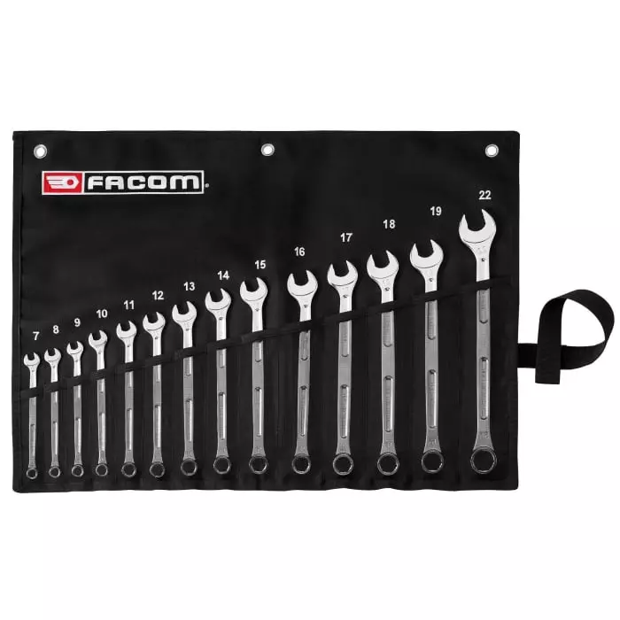 Facom OGV GRIP 441 Series 10-Piece Combination Spanner Set, 7 - 22 mm, 441.JV14GRPPB