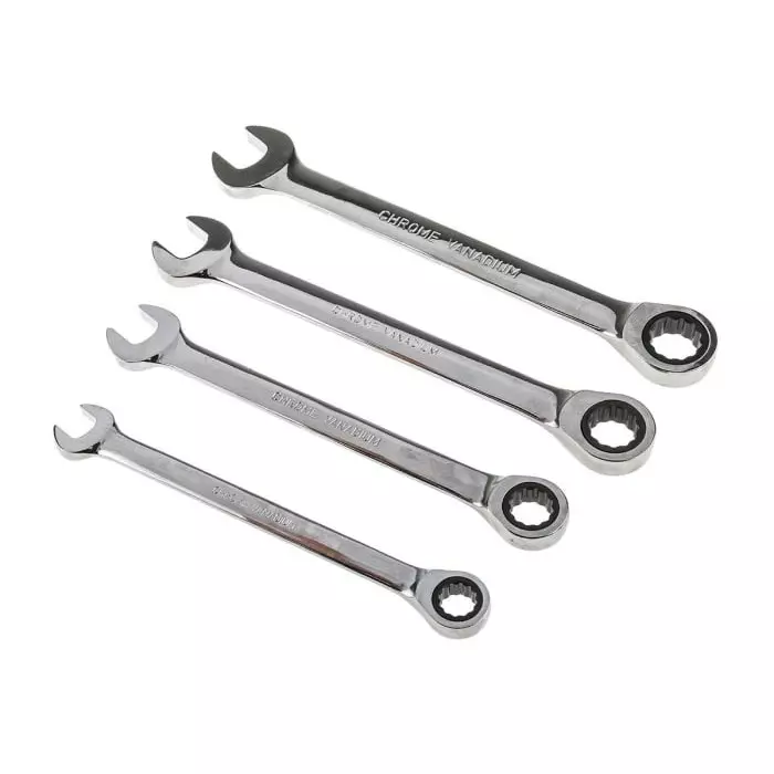 RS Pro Spanner Set 10 to 15 mm Chrome Vanadium Steel (Set of 4)