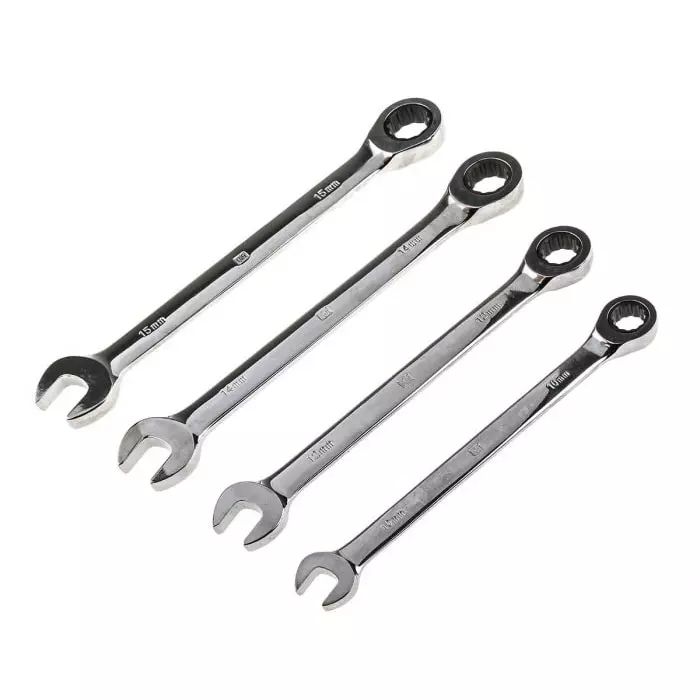 RS Pro Spanner Set 10 to 15 mm Chrome Vanadium Steel (Set of 4)