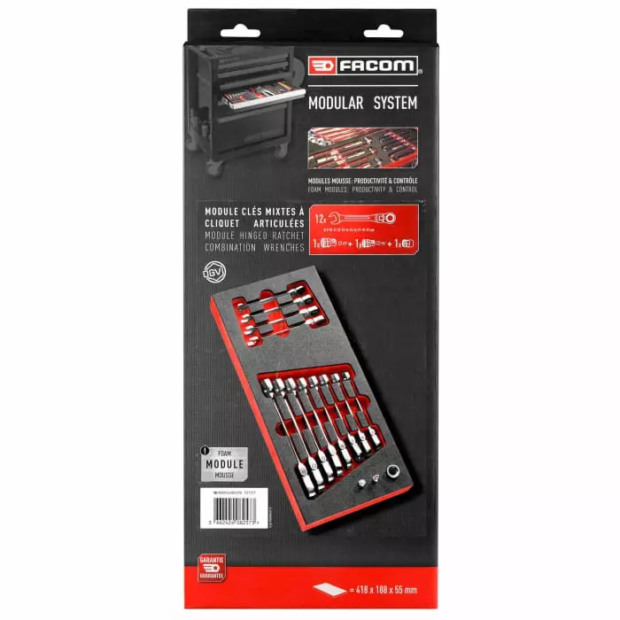 Facom 467 Series 12-Piece Spanner Set, 8 - 19 mm, MODM.467BFJ12PB