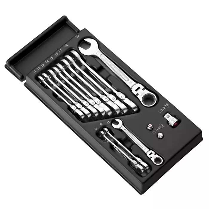 Facom MOD.467 Series 12-Piece Ratchet Spanner Set, 8 - 19 mm, MOD.467BFJ12PB