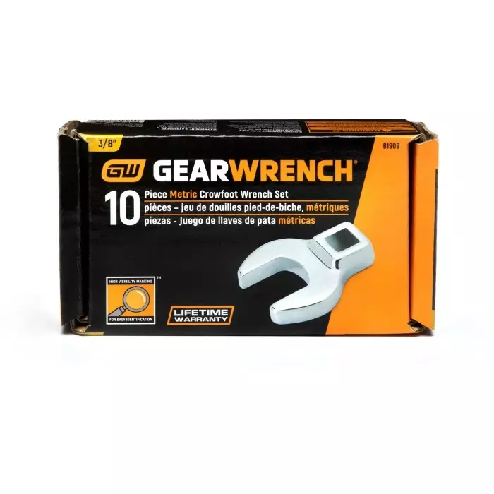 GEARWRENCH 10-Piece Crow Foot Spanner Set 10-19 mm, 81909