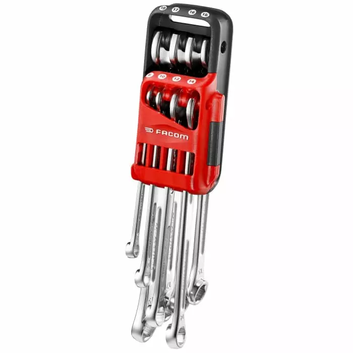 Facom OGV GRIP Series 8-Piece Combination Spanner Set, 8 - 19 mm, 441.JP8GRPPB