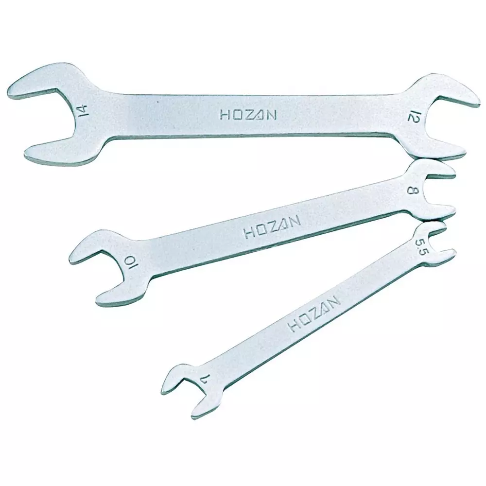 HOZAN Flat Plate Spanner Set, W-76 (Pack of 3)
