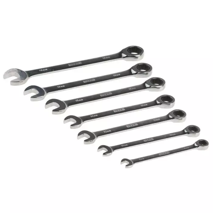 RS Pro Spanner Set 8 to 18 mm Chrome Vanadium Steel (Set of 7)