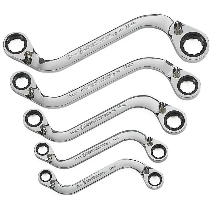 RS Pro Spanner Set 10 x 12 to 19 x 22 mm Chrome Vanadium Steel (Set of 5)