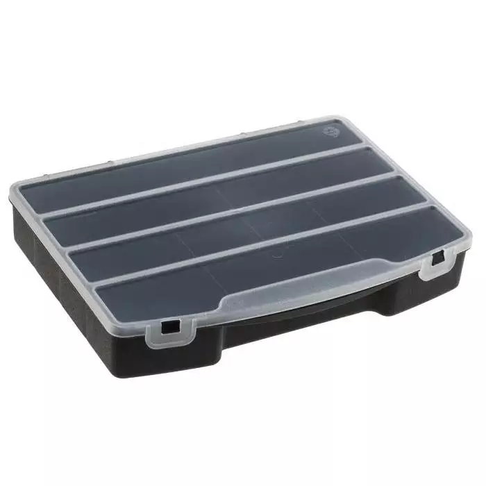 RS PRO 10 Cell Black PP Compartment Box, 40mm x 245mm x 180mm Model No 8386532