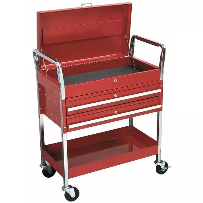 RS PRO 2 drawer WheeledTool Trolley, 985mm x 410mm x 815mm Model No 8517581