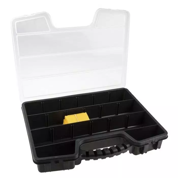 RS PRO 17 Cell Black, Transparent PP, Adjustable Compartment Box, 60mm x 395mm x 305mm Model No 4350179