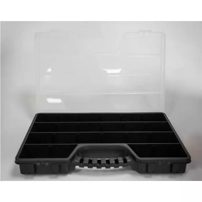 RS PRO 17 Cell Black, Transparent PP, Adjustable Compartment Box, 60mm x 510mm x 330mm Model No 4350191