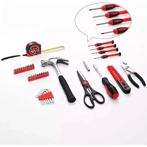 Buyohlic International 39 Pcs General Household Hand Tool Kit With Plastic Toolbox Storage Case, 100-CS-189