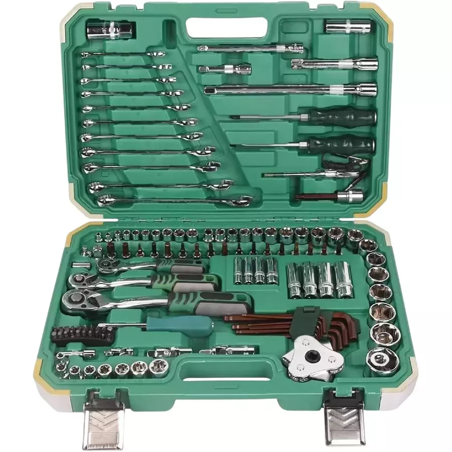 GENERIC 24 Teeth Cr-V Mechanic Tools Set for Professional Mechanics Auto & Household Repairing (Set of 121 Pcs)