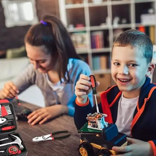 A.D INTERNATIONAL 39 Pcs General Household Hand Tool Kit With Plastic Toolbox Storage Case, 100-CS-189