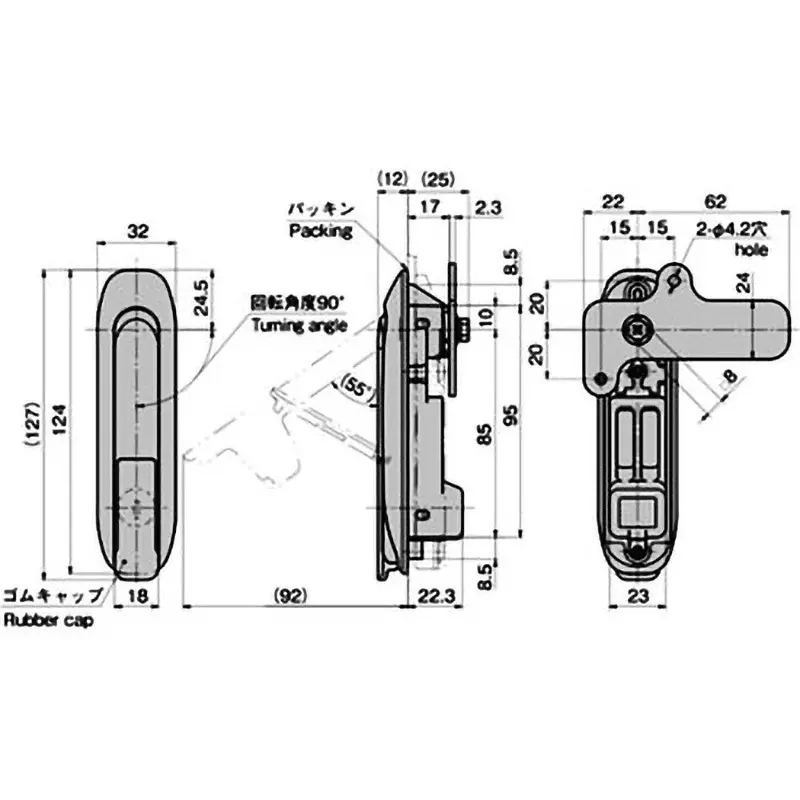 TAKIGEN Swing Handle with Plastic Dust Cap, AP-493-2-1