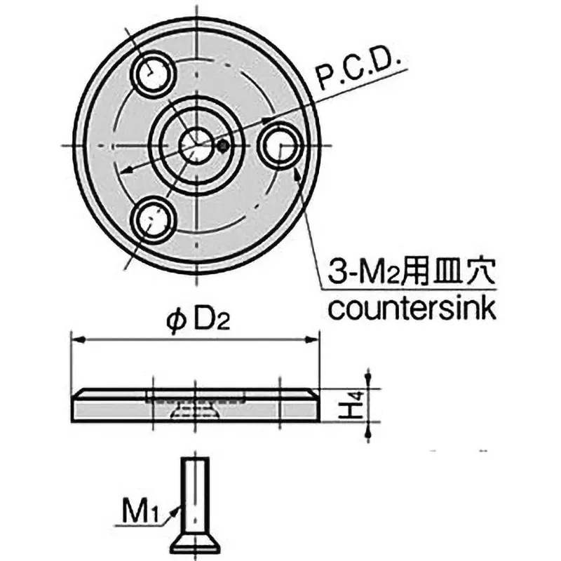 TAKIGEN Pipe Handle Flange Mirror Surface 110 g, A-1524-1F-16A (2 pieces)