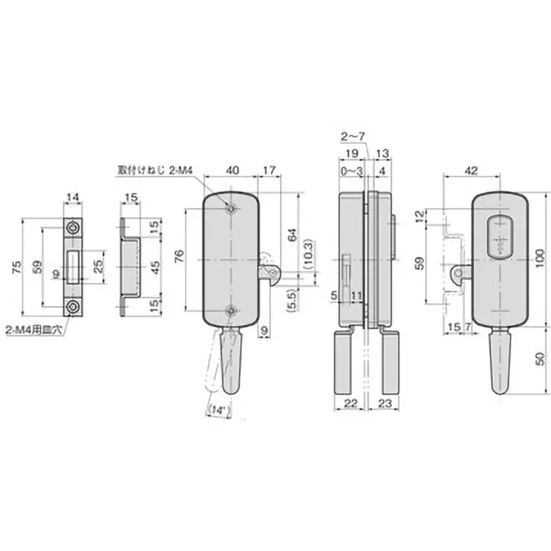 TAKIGEN One-Sided Sickle Lock 400 g for Stainless Steel Craft, A-1297-2-R (#122)