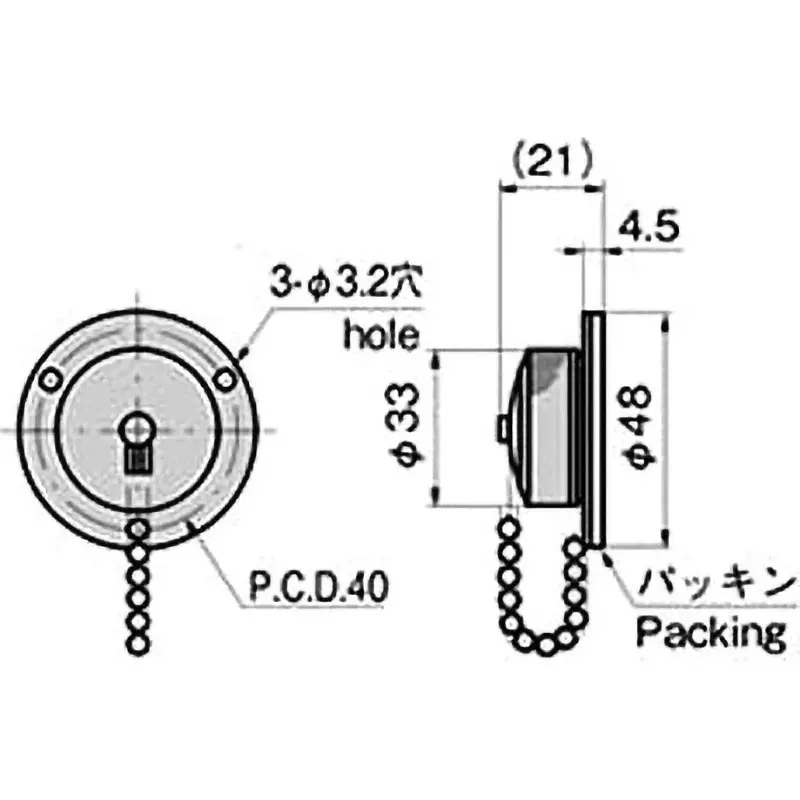 TAKIGEN Lock Handle Cap Cold Rolled Stainless Steel Sheet, A-120-2 Cap
