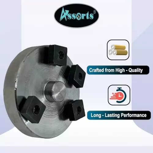 Assorts Back Plate Alloy Steel 65 mm 3 Jaw for 3 & 4 Inch Regular & Tilting Rotary Tables