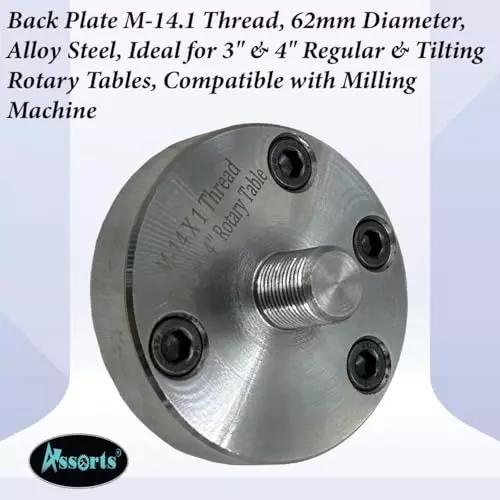Assorts Back Plate Alloy Steel 65 mm 3 Jaw for 3 & 4 Inch Regular & Tilting Rotary Tables