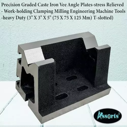 Assorts Quality Precision Graded Angle Plate Cast Iron T-Slotted 75x75x125 mm