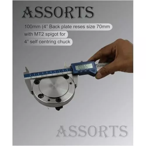 Assorts Back Plate Alloy Steel 100 mm MT2 Spigot for Self Centering Chuck