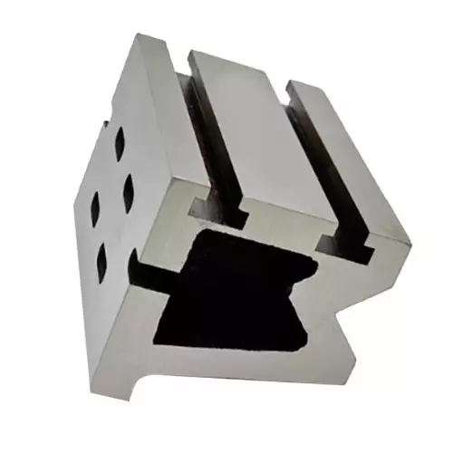 Buyohlic International Heavy Duty Cast Iron Vee Angle Plate Stress Relieved T-Slotted Size 3 inch x 3 inch x 5 inch (75 x 75 x 125 mm) for Workholding Clamping Milling Machine Tools, G4-VSC5-YLIR