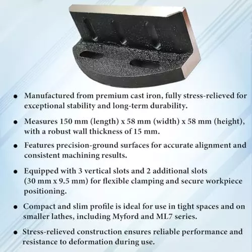 Assorts Angle Plate Cast Iron Slotted 150x58x58 mm