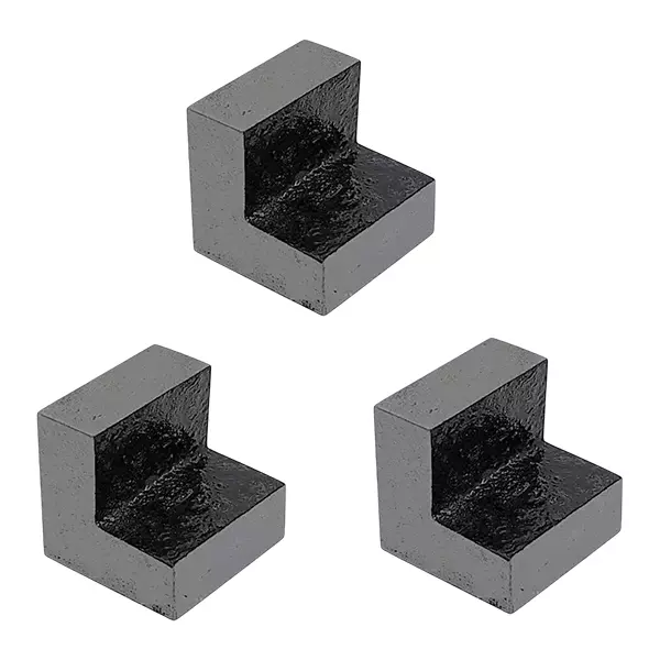 Buyohlic International Cast Iron Solid Webbed Angle Plate Ground Finish Size 1x1x1 inch for Clamping, Work Holding, 0V-IFUW-R4TU (Pack of 3)