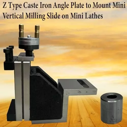 MachEl Z-Type Cast Iron Angle Plate for Mounting Mini Vertical Milling Slide on Mini Lathes