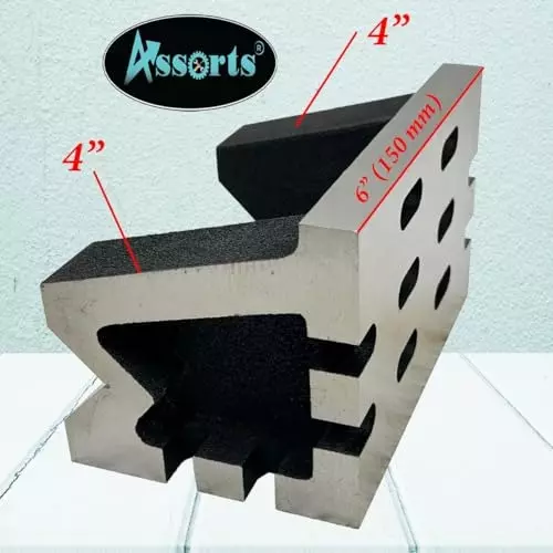 Assorts Quality Precision Graded Angle Plate Cast Iron Slotted 100x100x150 mm
