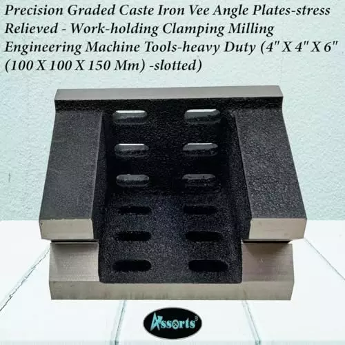 Assorts Quality Precision Graded Angle Plate Cast Iron Slotted 100x100x150 mm