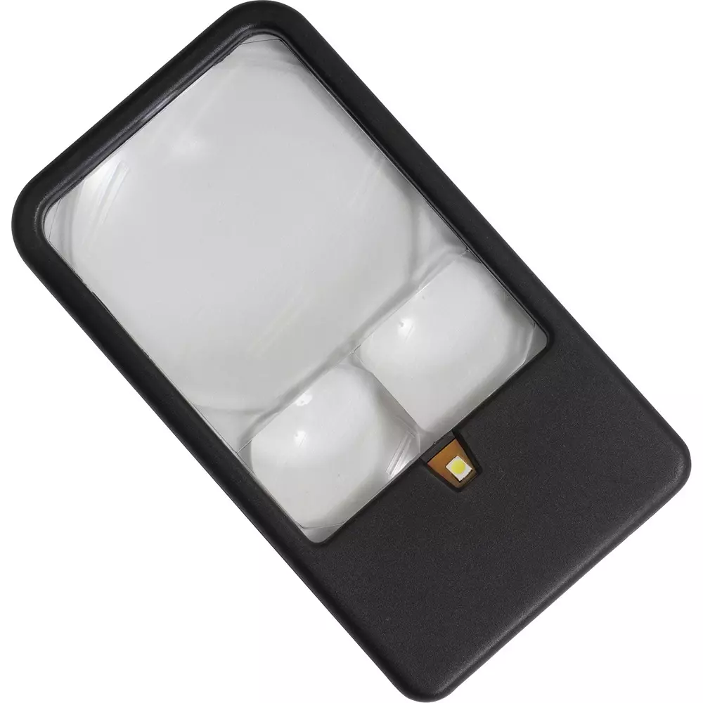 MonotaRO Thin Magnifying Glass With LED Light Portable 70x50 mm Display Size , 82643637