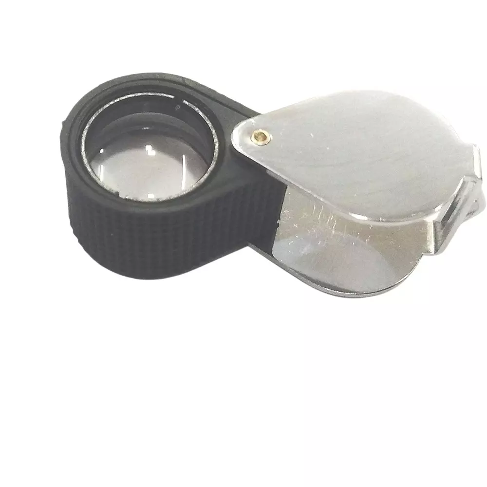 Assorts Magnifying Eye Glass 10X 18 mm Oval Black Chrome Finish