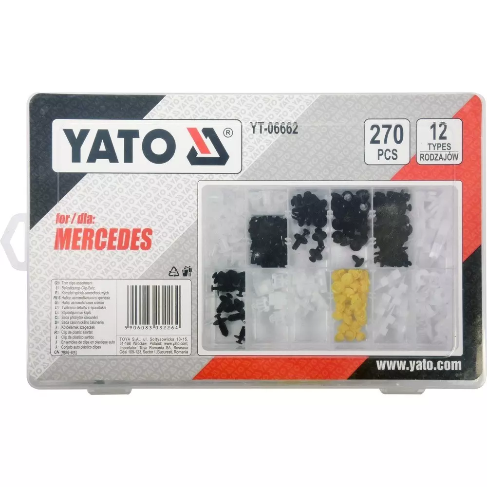 Yato Trim Clips Assortment Mercedes, YT-06662 (Pack of 270 Pcs)