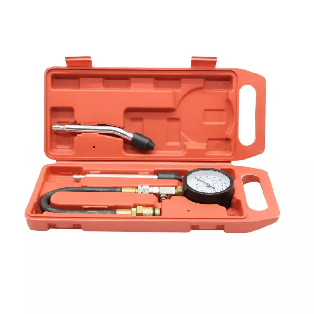 AGE TECH 3 Pcs Petrol Engine Compression Tester Set 0-300 PSI (20 Bar) Calibration for Crank Shaft Type, YZ-7001A