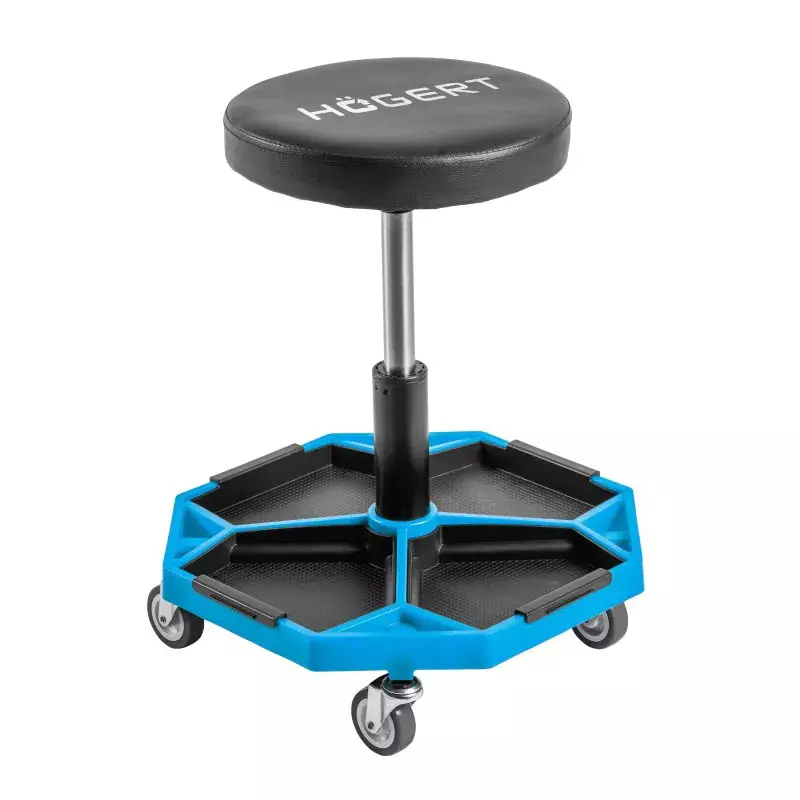 Hogert Technik Adjustable Workshop Seat 140 Kg Maximum Load Capacity and 370-520 mm Height, HT7G559