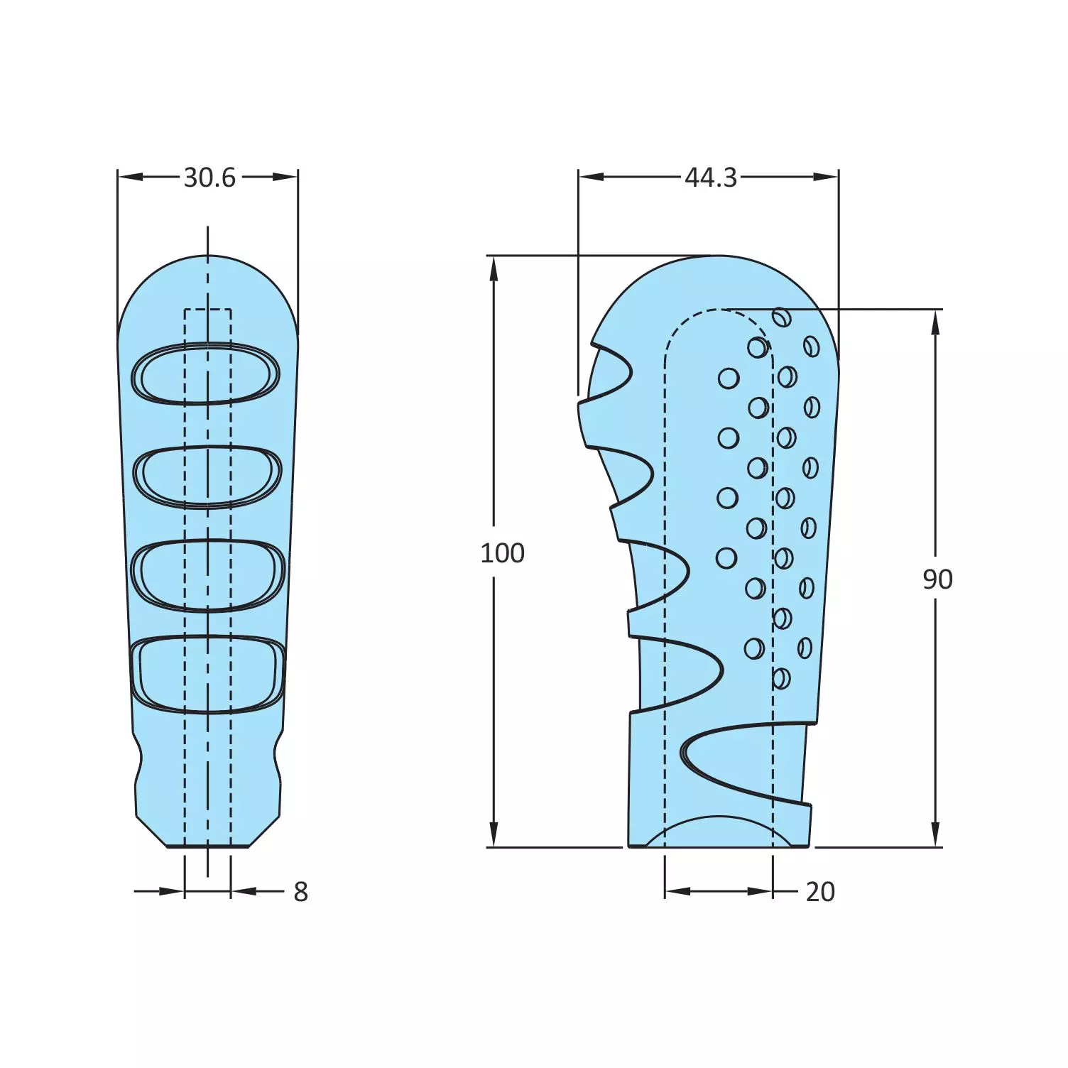 STEEL-SMITH PVC Grip 100 mm Length, 8G-100-P90-8
