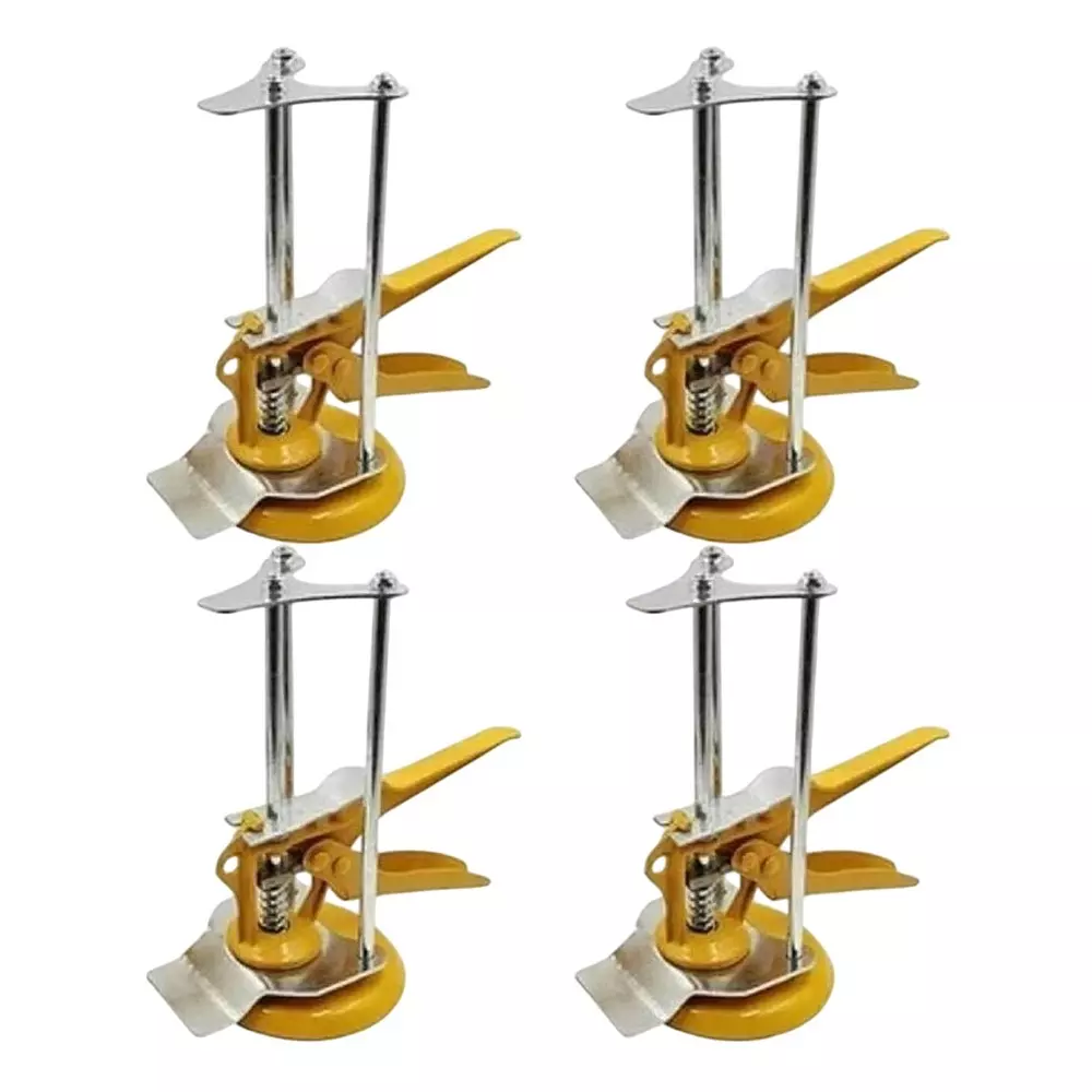 TileMaster Tile Lifting Adjuster Leveler Non-Magnetic High-Strength Alloy Steel Yellow & Silver 5 cm Size TM-144 (Pack of 4)
